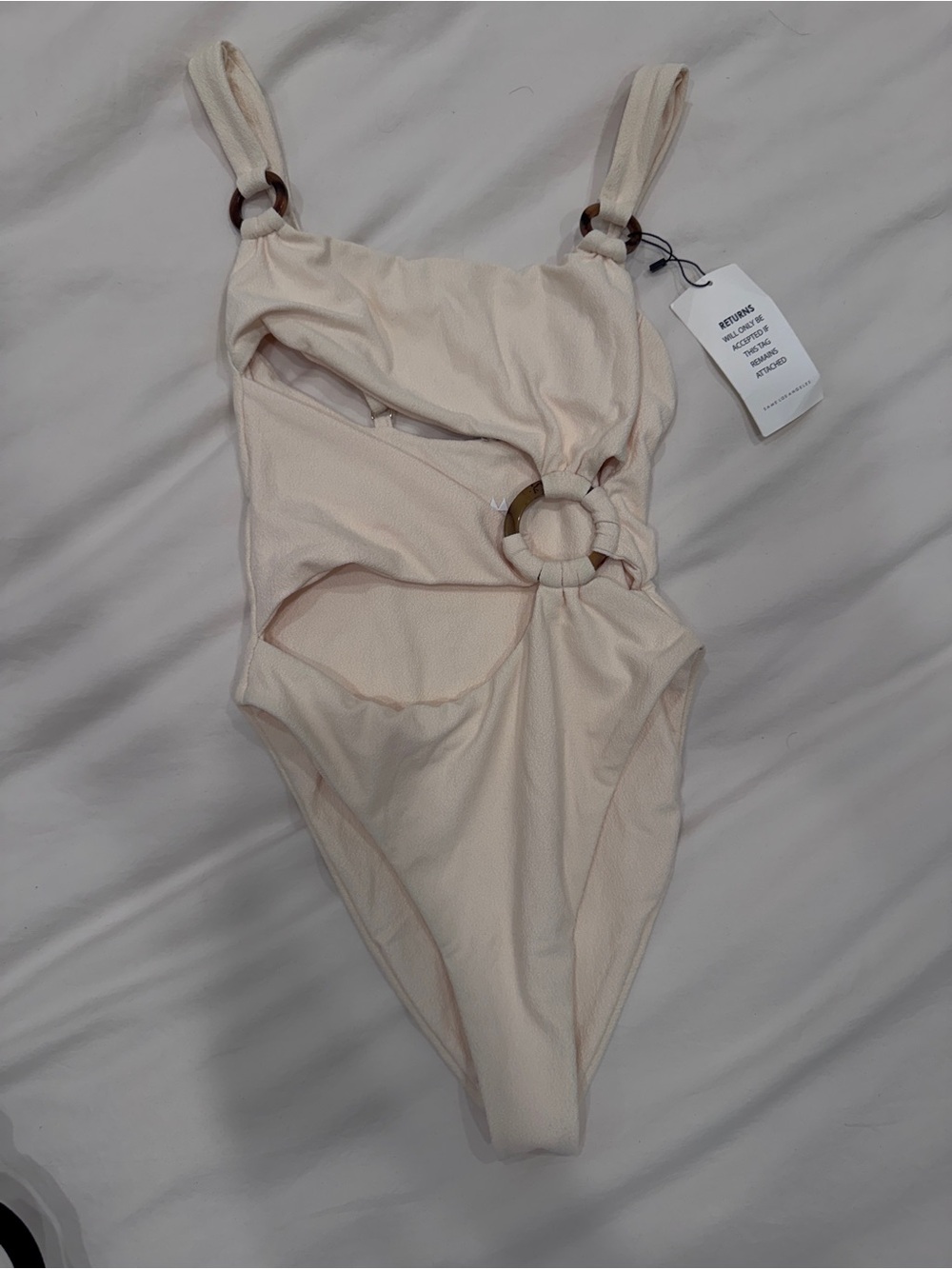 SAME Los Angeles Hunter One Piece Swim (Faux Suede Crème)